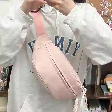 醇龙 运动潮流纯色 尼龙 单肩包腰包小挎包斜挎包胸包 男女同款情侣款 黄/绿/白/黑/粉