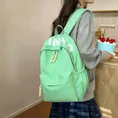 醇龙 日系慵懒风轻便背包校园休闲纯色上课简约初高中 尼龙 双肩包 常规 男女同款情侣款 多色