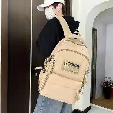 醇龙 初中高中生大容量轻便耐脏学生旅行 双肩包 男女同款情侣款 尼龙 多色