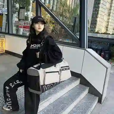 醇龙 休闲简约多功能旅游时尚百搭潮流 尼龙布 旅行包 男女同款情侣款 黄/红/黑/粉/卡其/绿