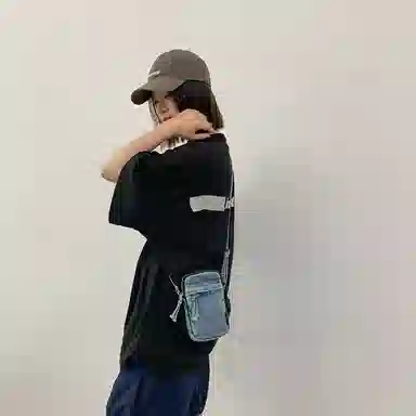 醇龙  男女通用多色质感斜挎小包包迷你单肩包复古设计感牛仔布手机包