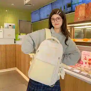 醇龙 日系大容量书包森系高中大学生初中生校园百搭小清新 尼龙 双肩包 男女同款情侣款 多色