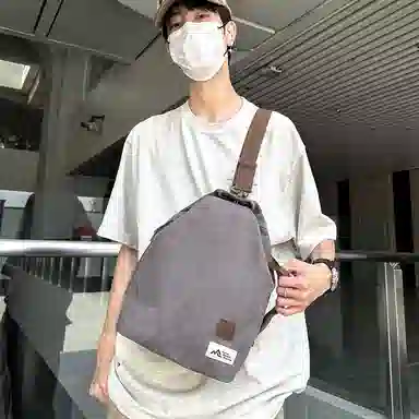 醇龙 日系复古潮流简约时尚高级 帆布 胸包 常规 男女同款情侣款 多色