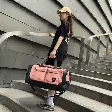 醇龙 大容量干湿分离多功能轻便防水 尼龙拼牛津布 旅行包 常规 男女同款情侣款 黄色/粉色/绿色/红色/黑色/卡其色