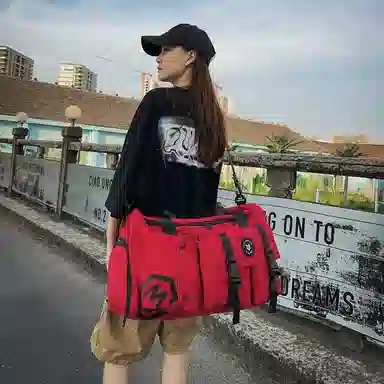 醇龙 休闲简约多功能干湿分离旅游时尚百搭 牛津复合布 旅行包 常规 男女同款情侣款 黑/卡其/红/粉/紫/黄/青绿/牛仔蓝/军绿