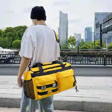 醇龙 大容量干湿分离时尚休闲 尼龙布 单肩包 男女同款情侣款 黑/青绿/黄/蓝/军绿/粉/卡其