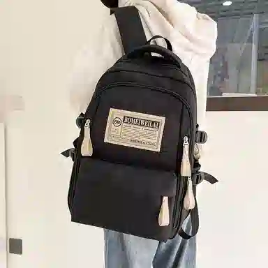 醇龙 初中高中生大容量轻便耐脏学生旅行 双肩包 男女同款情侣款 尼龙 多色