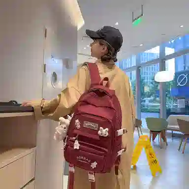 醇龙 书包女生小学生初中生高中生背包大学生补课包轻便双肩包 尼龙 组合装 男女同款情侣款 多色