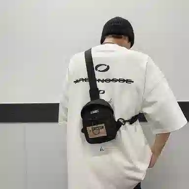 醇龙 休闲潮流 尼龙 胸包 常规 男女同款情侣款 黑色/米白色/红色/卡其色/灰色