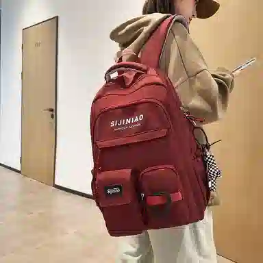 醇龙 工装包轻便时尚潮流大容量初高中休闲旅行背包 尼龙 双肩包 男女同款情侣款 多色
