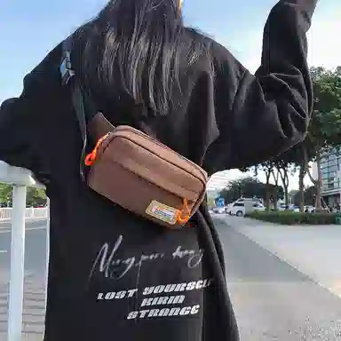 醇龙 休闲百搭潮流 尼龙 胸包 常规 男女同款情侣款 白色/棕色/黑色/卡其色