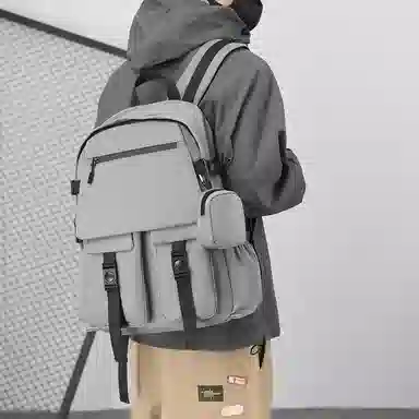 醇龙 双肩包男士简约大容量背包尼龙日系大学生背包男款 多色