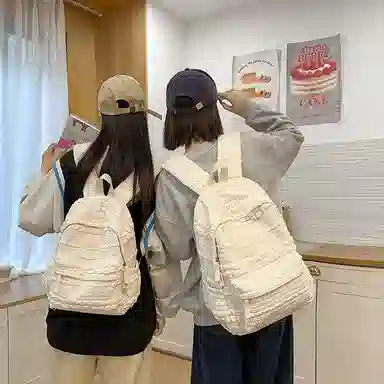 醇龙 大学生初高中百搭旅行轻便通勤包 泡泡料 双肩包 女款 多色