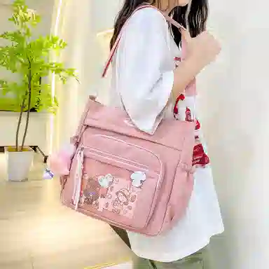 醇龙 百搭简约休闲 尼龙 单肩包 常规 男女同款情侣款 蓝/黑/粉/白