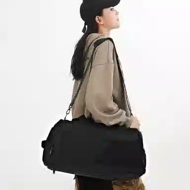 醇龙 简约纯色多功能 牛津布/网 旅行包 男女同款情侣款 黑