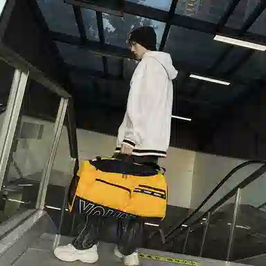 醇龙 休闲简约多功能旅游时尚百搭潮流 尼龙布 旅行包 男女同款情侣款 黄/红/黑/粉/卡其/绿