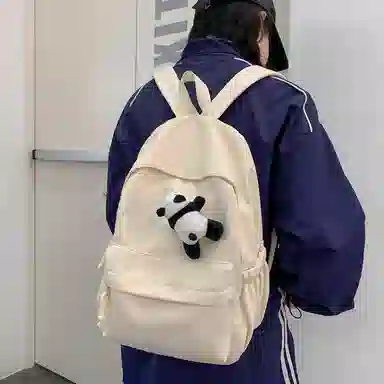 醇龙 尼龙男女通用多色日系极简风纯色简约百搭大容量双肩包