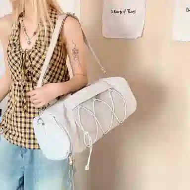 醇龙 轻便运动瑜伽健身简约大容量 尼龙布 单肩包 常规 男女同款情侣款 浅灰色/绿色/粉色