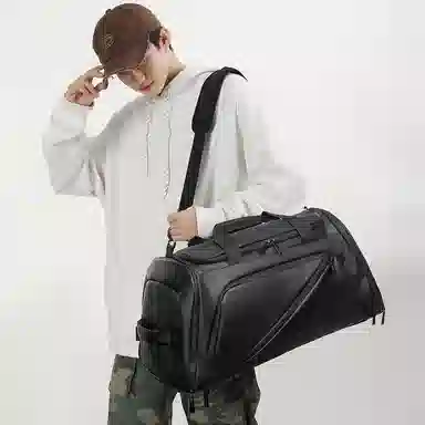 醇龙 休闲防水多功能干湿分离 尼龙布 旅行包 常规 男女同款情侣款 黑