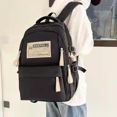 醇龙 初中高中生大容量轻便耐脏学生旅行 双肩包 男女同款情侣款 尼龙 多色