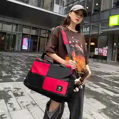 醇龙 大容量干湿分离时尚 尼龙 单肩包 男女同款情侣款 黑/红/黄/卡其/青绿/军绿/粉