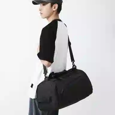 醇龙 大容量运动健身百搭多功能 牛津布 旅行包 男女同款情侣款 黑