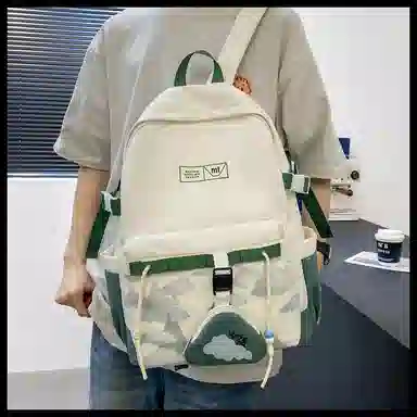 醇龙 中式国风书包小清新初高中女生森系男大学生短途 尼龙 双肩包 常规 男女同款情侣款 多色