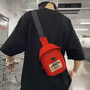 醇龙 休闲潮流 尼龙 胸包 常规 男女同款情侣款 黑色/米白色/红色/卡其色/灰色