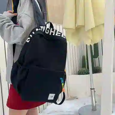 醇龙 学生复古韩版撞色大容量 牛津布 双肩包 常规 男女同款情侣款 藏蓝黄/灰/黑/玫粉蓝/浅粉