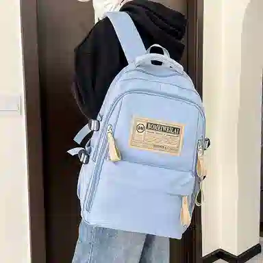 醇龙 初中高中生大容量轻便耐脏学生旅行 双肩包 男女同款情侣款 尼龙 多色