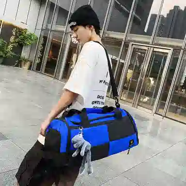 醇龙 简约多功能干湿分离百搭休闲撞色设计短途旅游时尚百搭 牛津布 旅行包 男女同款情侣款 蓝/灰/粉/青绿/黑/红/黄/紫