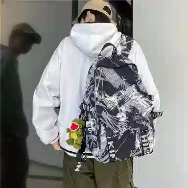 醇龙 涂鸦学生时尚潮流 尼龙 双肩包 常规 男女同款情侣款 多色