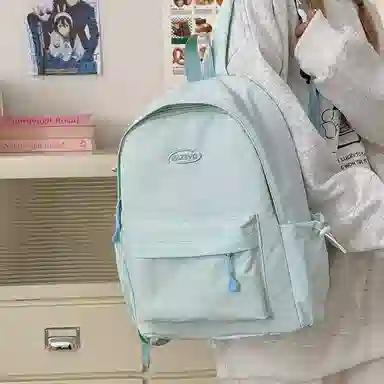 醇龙 轻便简约纯色背包休闲百搭大学生 尼龙 双肩包 男女同款情侣款 多色