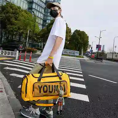 醇龙 大容量多功能干湿分离带独立鞋仓 尼龙 旅行包 男女同款情侣款 黄/青绿/卡其/军绿/粉/黑