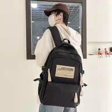 醇龙 初中高中生大容量轻便耐脏学生旅行 双肩包 男女同款情侣款 尼龙 多色