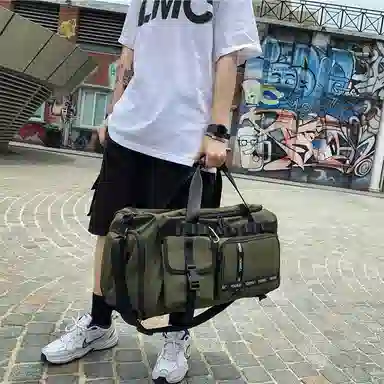 醇龙 多功能干湿分离简约短途旅游时尚百搭 尼龙 旅行包 男女同款情侣款 黑/粉/黄/绿/卡其/牛仔蓝