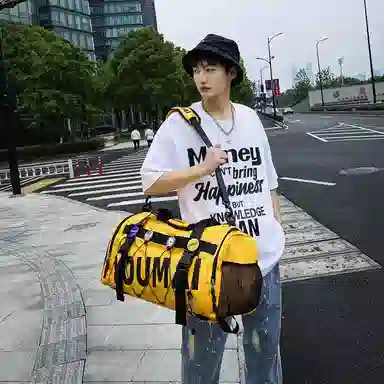 醇龙 多功能干湿分离休闲简约短途旅游时尚百搭 尼龙布 旅行包 男女同款情侣款 黑/青绿/军绿/黄/粉/卡其