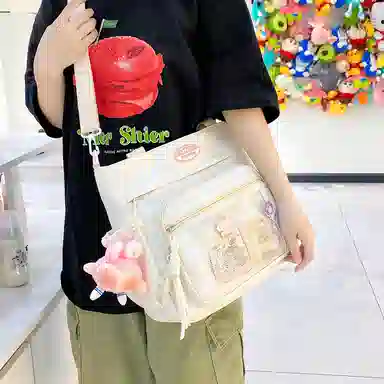 醇龙 百搭简约休闲 尼龙 单肩包 常规 男女同款情侣款 蓝/黑/粉/白