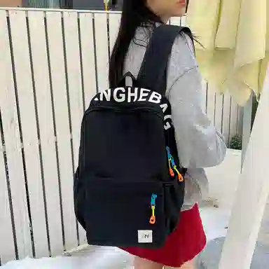 醇龙 学生复古韩版撞色大容量 牛津布 双肩包 常规 男女同款情侣款 藏蓝黄/灰/黑/玫粉蓝/浅粉