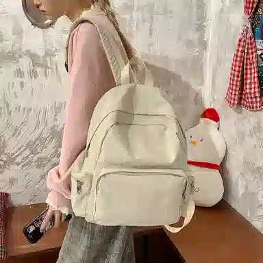 醇龙 韩版纯色简约轻便 尼龙布 双肩包 常规 男女同款情侣款 多色