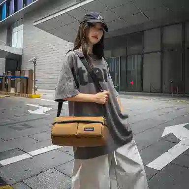 醇龙 纯色高级潮流百搭 尼龙 单肩包 常规 男女同款情侣款 多色