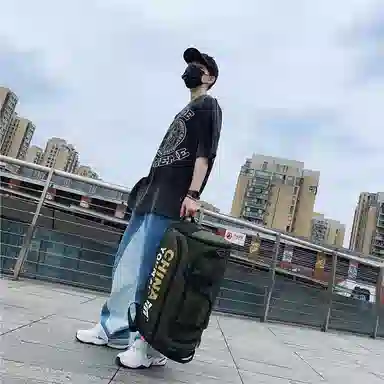 醇龙 小众休闲简约多功能短途旅游时尚百搭 尼龙 旅行包 男女同款情侣款 粉/玫红/卡其/黄/黑/绿