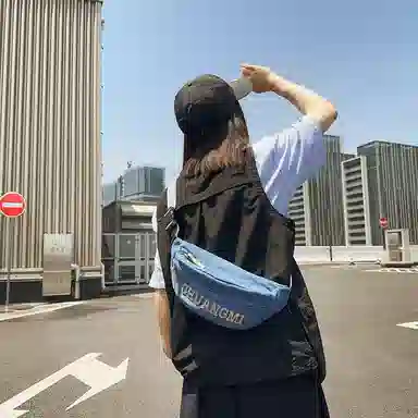 醇龙 背包骑行运动斜挎包休闲腰包 牛仔布 胸包 男女同款情侣款