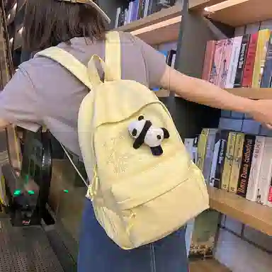 醇龙 尼龙男女通用多色日系极简风纯色简约百搭大容量双肩包