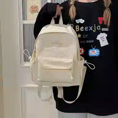 醇龙 轻便简约纯色背包休闲百搭大学生 尼龙 双肩包 男女同款情侣款 多色