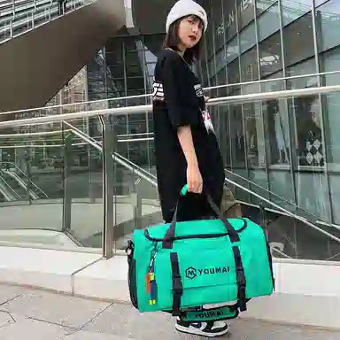 醇龙 大容量 轻便时尚 干湿分离 简约纯色 尼龙 单肩斜挎旅行包 常规 男女同款情侣款 黑/青绿/黄/粉/军绿/卡其