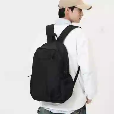 醇龙 纯色大容量简约大学生百搭休闲 尼龙 双肩包 常规 男女同款情侣款 黑色/白色/灰色/棕色