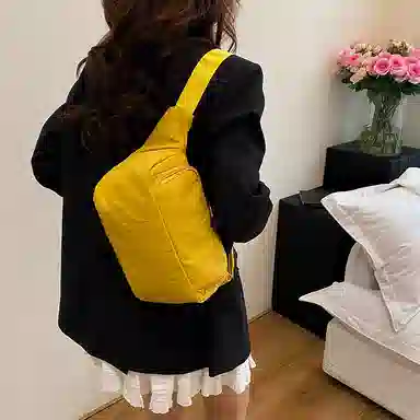 醇龙 纯色简约外出轻便时尚潮流 尼龙 斜挎单肩包 常规 男女同款情侣款 多色