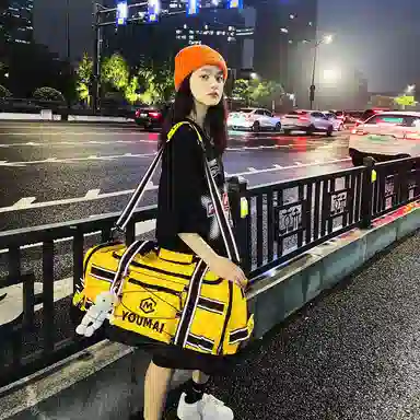 醇龙 多功能大容量轻便 尼龙 旅行包 男女同款情侣款 黄/卡其/粉/黑/白/青绿/蓝