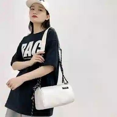 醇龙 休闲防水通勤包 超纤面料 单肩包 常规 男女同款情侣款 白色/黑色/卡其色/绿色